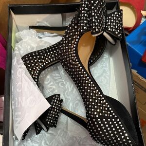 INC International Concepts Black Studded Heels